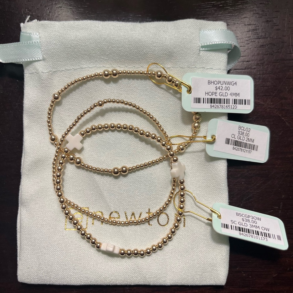 E Newton Gold Beaded Bracelet Set